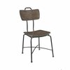 Homeroots 21 x 18 x 37 in. Walnut Black Metal Wood Side Chair 347339